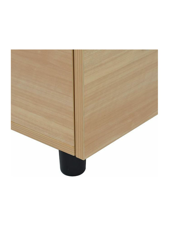 Office Storage Chipboard Drawer with Wheels, Lock & 3 Drawers Οξιά L40xW40xH55cm