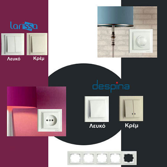Mono Electric Despina Complete Wall Push Staircase Button with Frame Beige 505-001736106