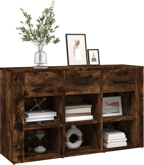 Sideboard Wooden with Drawers Smoky Oak 100x30x59.5cm