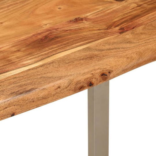 vidaXL Kitchen Table Made of Solid Wood and Metal 110x50x76 cm
