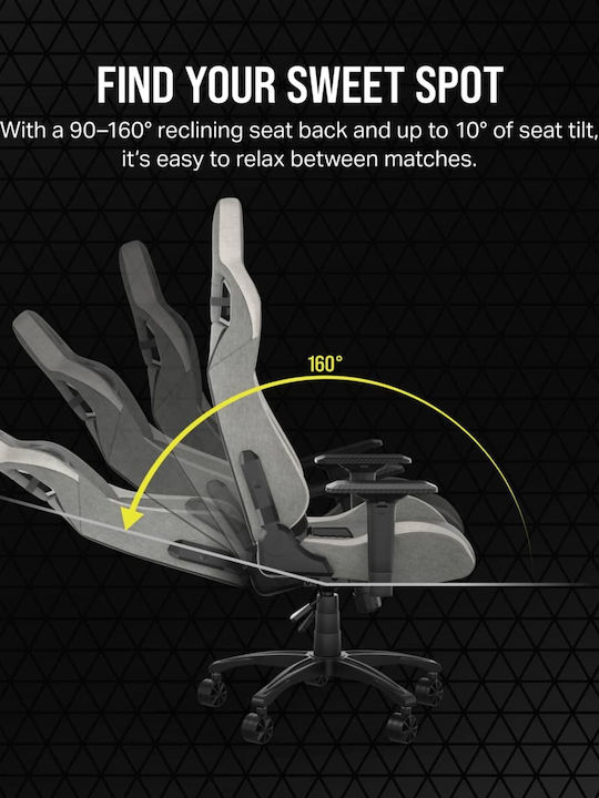 Corsair T3 Rush Fabric (2023) Геймърски стол с регулируеми подлакътници Charcoal