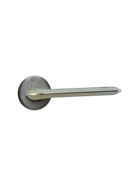 Convex Lever Front Door with Rosette Right 2415 2415roy-r-s05s05 with Rosette Cylinder Nickel