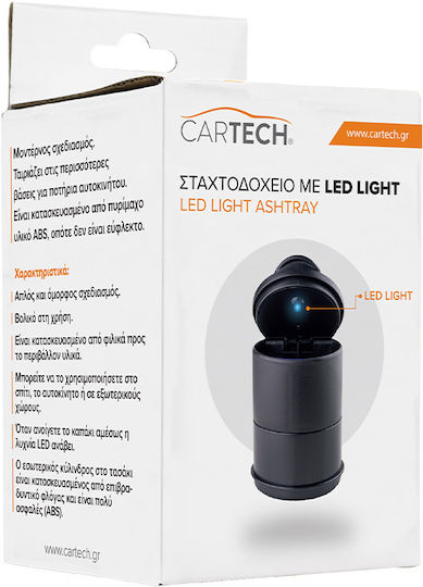 Cartech Пепелник за кола Кола пепелник с капак и LED