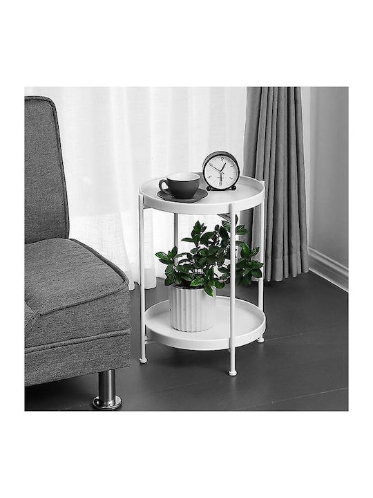 Round Side Table White L42xW42xH50cm