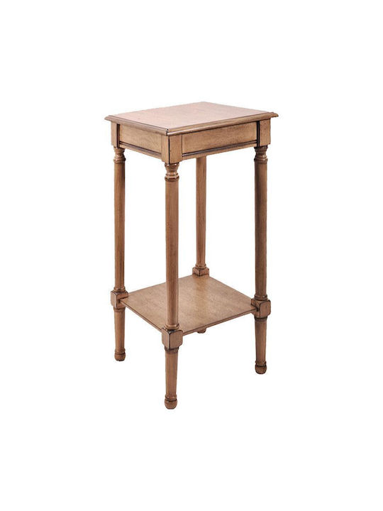 98255SA Square Wooden Side Table Walnut L36xW36xH72cm