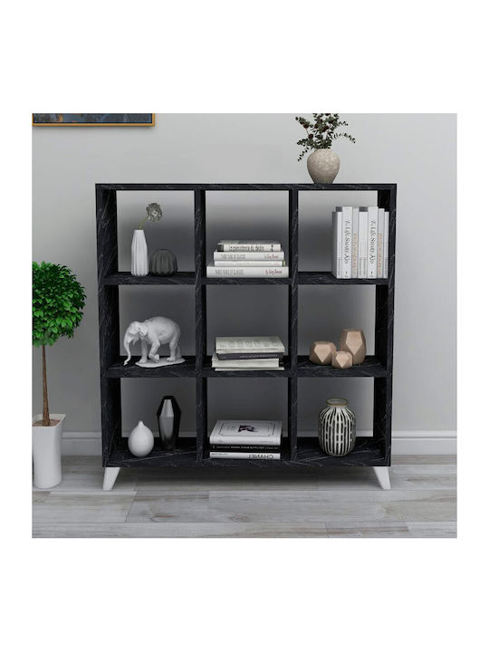 Bookcase Saul Black 88.2x20x88.2cm