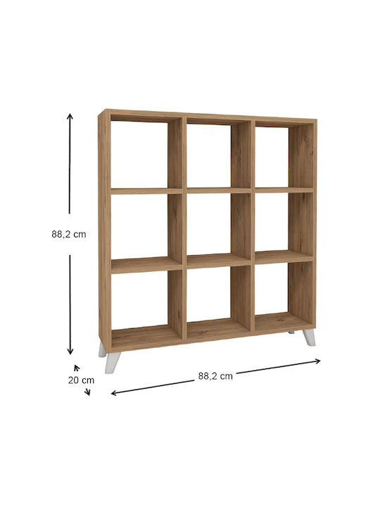 Bookcase Saul Pine / Oak 88.2x20x88.2cm