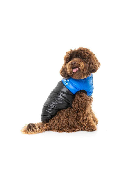 Fuzzyard Harlem Puffer Blue Waterproof / Windproof Dog Coat XXSmall with 26cm Back Length
