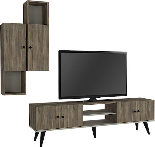 Wohnzimmer TV-Einheit Bergamo Dark Walnut L180xB37xH52cm
