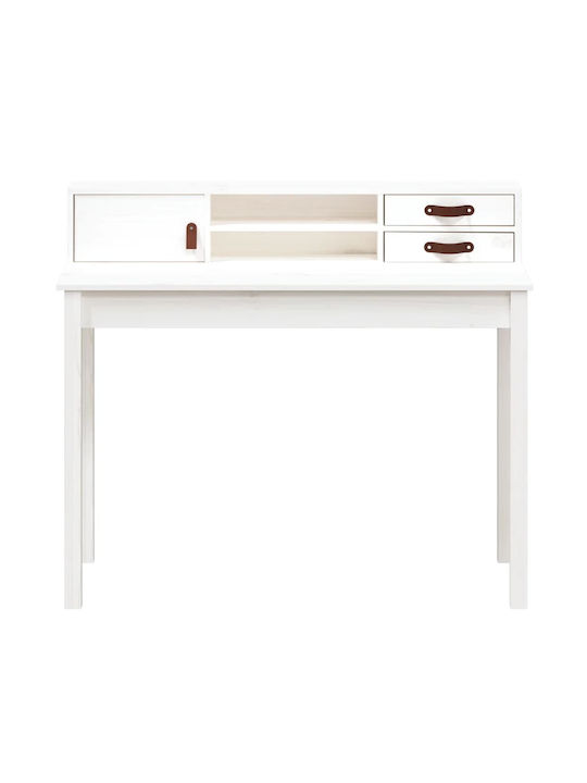Secretary Desk made of Solid Wood White 110x50x93cm