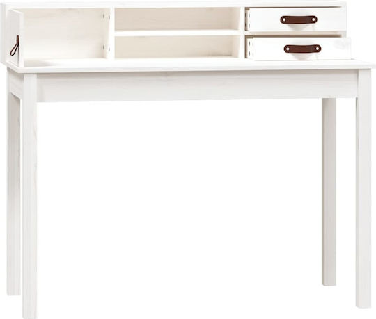 Secretary Desk made of Solid Wood White 110x50x93cm
