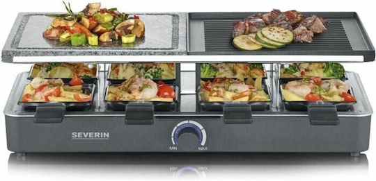 Severin Tabletop Electric Grill Smooth and Ribbed Plate 1300W with Adjustable Thermostat 46.5cmx25cmcm