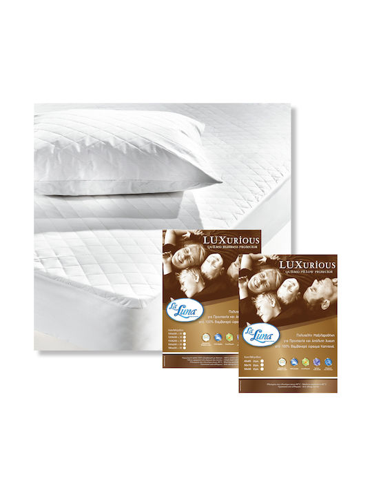 La Luna Luxurious New Set Protecții pentru Pernă Matlasat Albe 50x80cm.
