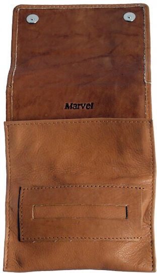 Marvel Lederne Tabaktasche Braun mit magnetischem Verschluss