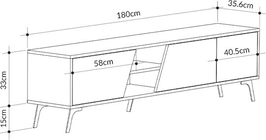 TV-Ständer Fiona Beiges M180xT35.6xH48cm