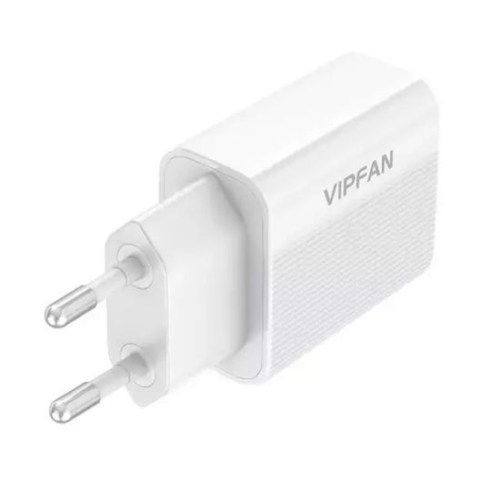 Vipfan Φορτιστής με Θύρα USB-A και Καλώδιο USB-C Λευκός (E01)