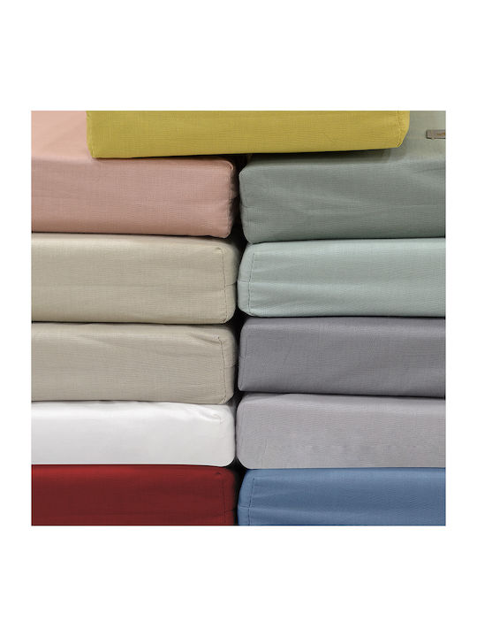 Lino Home Sheet Super-Double with Elastic 160x200+32cm. Moderna Petrol