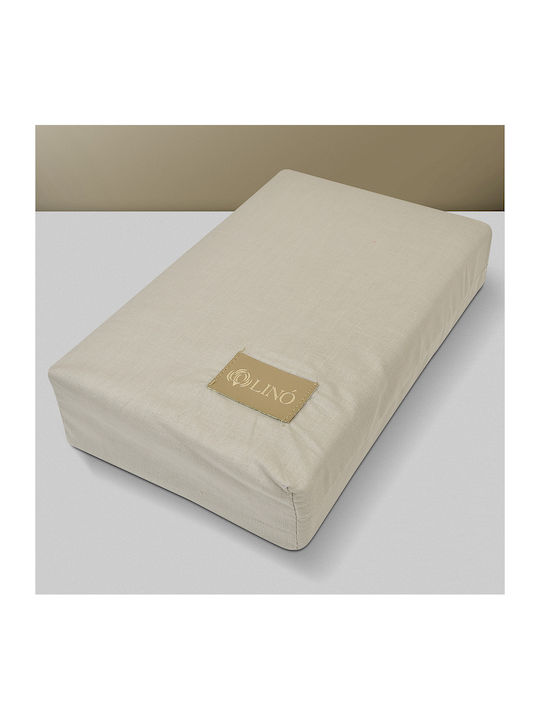 Lino Home Sheet Super-Double with Elastic 160x200+32cm. Moderna Beige