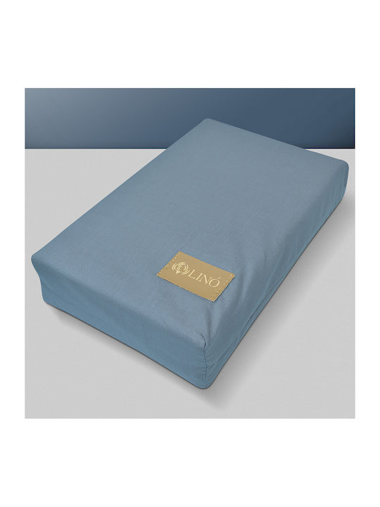 Lino Home Bettlaken für Einzelbett mit Gummiband 100x200+32cm. Moderna Blue