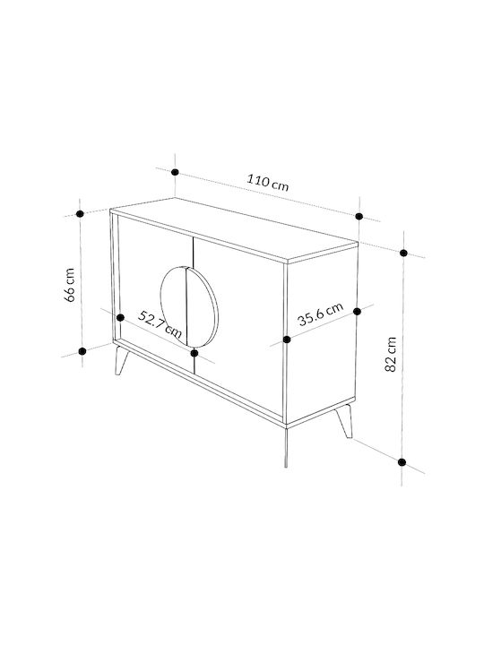 Bufet Gora Din Lemn Negru / Alb 110x35.6x82cm