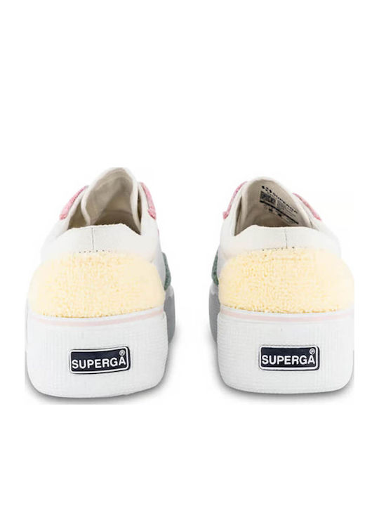 3041 Revolley Adidași Flatforms Pentru Femei Albi
