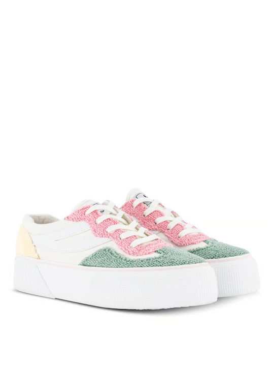 Superga 3041 Revolley Femei Flatforms Sneakers Albe