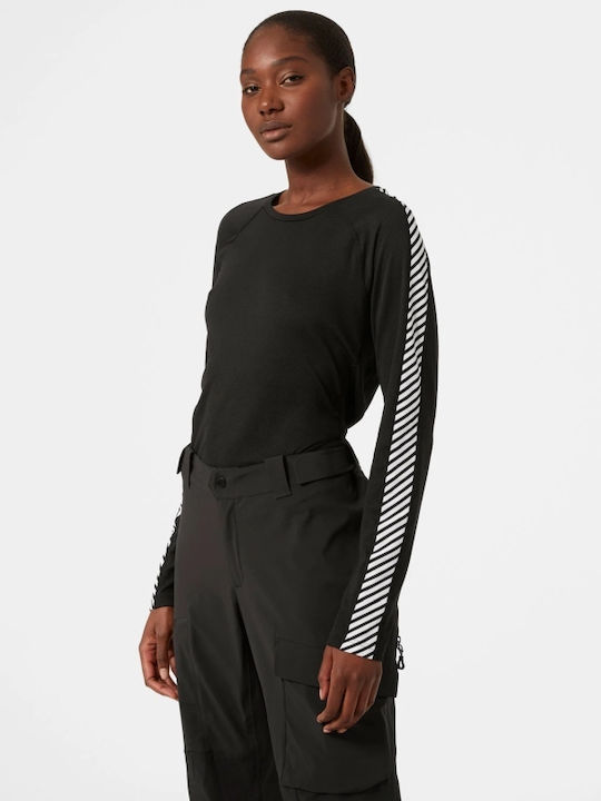 Helly Hansen Lifa Active Stripe Damen Thermo Langarmshirt Schwarz