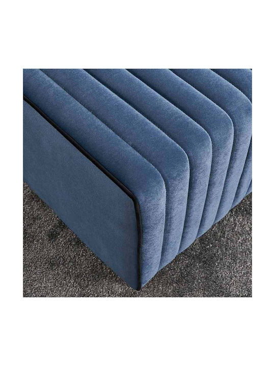 Stool Bench Stool Upholstered with Velvet Mabel Blue 80x40x40cm