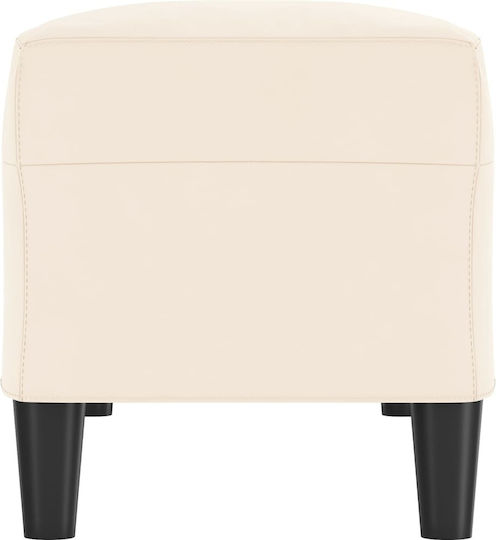 Hocker Bankhocker Gepolstert mit Samt Cream 100x35x41cm