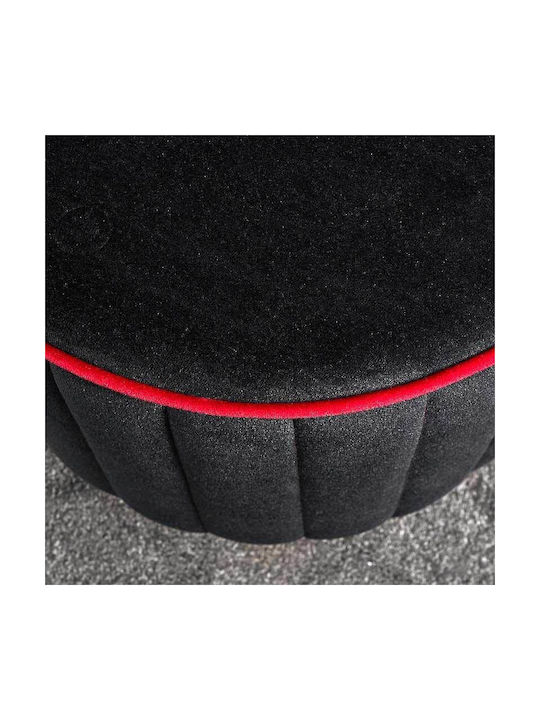 Stool For Living Room Upholstered with Velvet Lindy Black 40x40x40cm