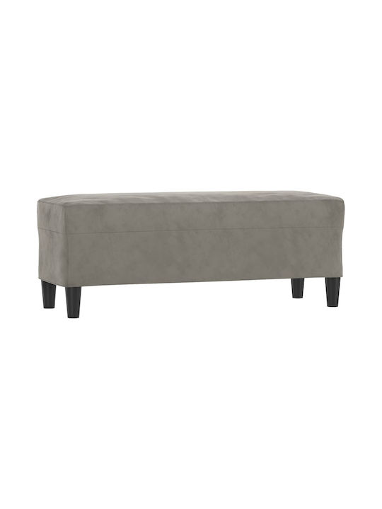 Stool Bench Stool Upholstered with Velvet Light grey 100x35x41cm