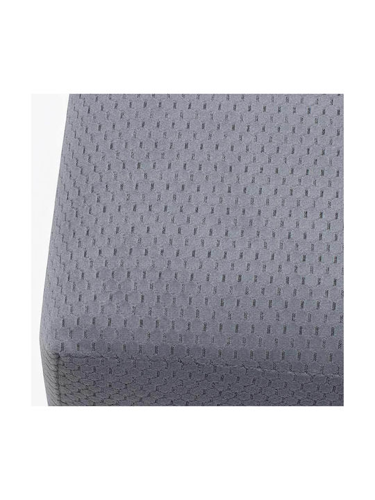 Stool For Living Room Upholstered with Fabric Ranma Gray 40x40x40cm