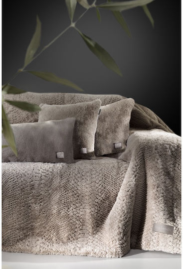 Armchair Throw Crusty Mink 130x170 Cm + Decorative Pillowcase 45x45 Cm Guy Laroche