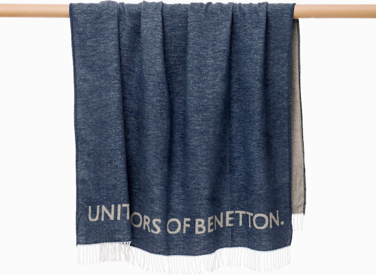 Benetton Tevere Armchair Throw 140x190cm Dark Blue