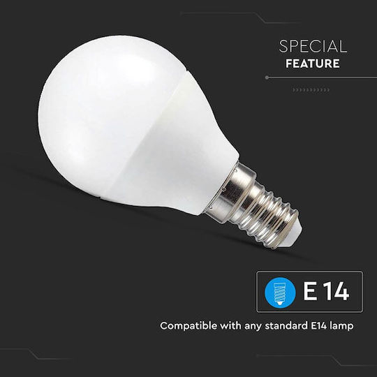 V-TAC Bec Smart LED 4.8W pentru Dulie E14 și Formă P45 RGBW 450lm Reglabil în intensitate