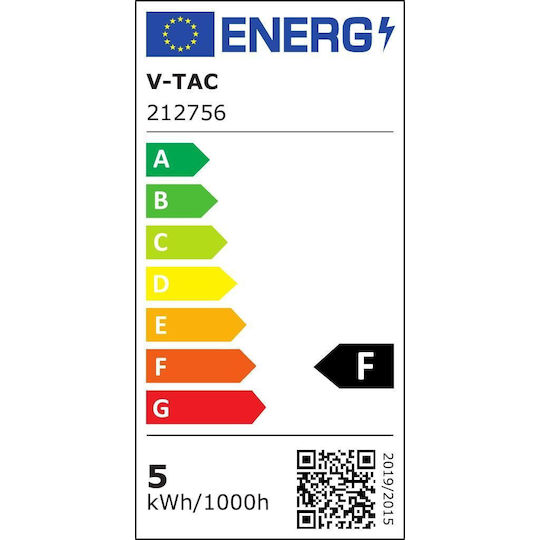 V-TAC Bec Smart LED 4.8W pentru Dulie E14 și Formă P45 RGBW 450lm Reglabil în intensitate
