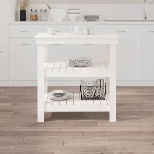 Table Bar from Solid Wood White 78.5x50x80cm