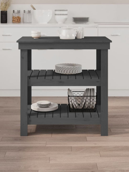 Table Bar from Solid Wood Gray 78.5x50x80cm