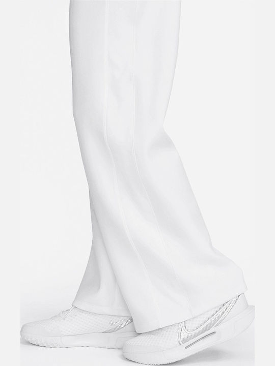 Court Heritage Dri-FIT Damen Jogginghosen Breit Hohe Taille Weiß