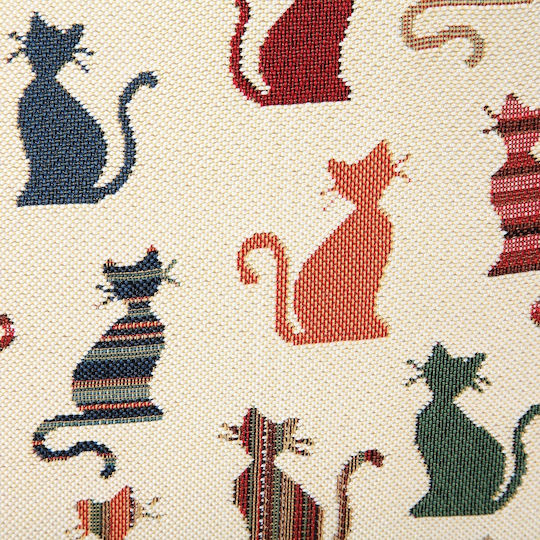 Signare Cheeky Cat Reisetasche Beige mit Rädern aus Künstliches Leder L58xB30xH31cm