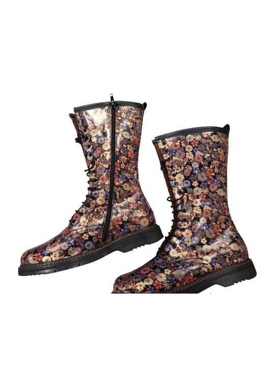 Lederne Kinderstiefel mit Reißverschluss Bunte