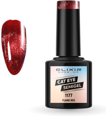 Elixir Semipermanent Lac de Unghii 1177 Flame Red Ochi de pisică 8ml 1buc