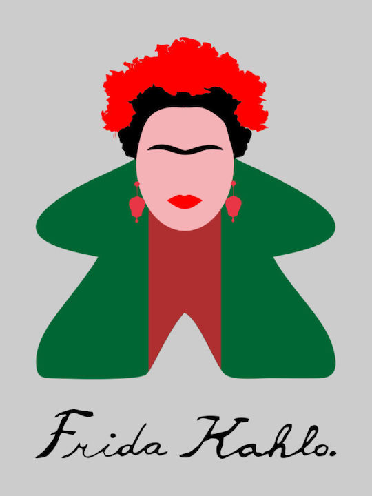 Tricou Frida Kahlo Meeple - BOTTLE GREEN