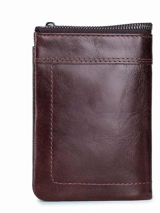 Leather Men's Wallet Classic with RFID Brown