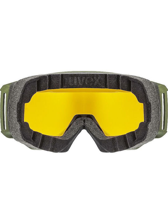 Uvex Athletic FM Μάσκα Σκι & Snowboard Ενηλίκων με Φακό σε Κίτρινο Χρώμα Croco Matt