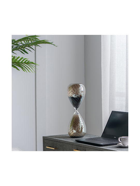 Artekko Office Hourglass Decoration from Glass 14x14x43cm in Black color