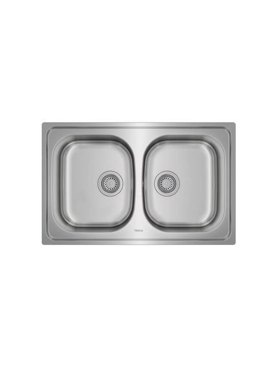 Teka Universe 80 T-XM 2B Micro 115040011 Drop-In Sink Inox Matte W79xD50cm Silver