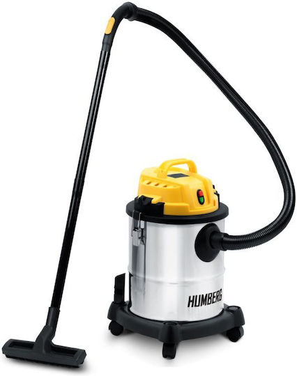 Humberg HM-401 Прахосмукачка за мокро/сухо почистване 1200W с Инокс Контейнер 20л Сребрист