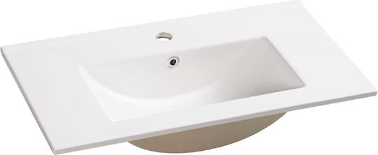Ceramita MG 80 Ένθετος Νιπτήρας Πορσελάνης 80x39x18cm Λευκός