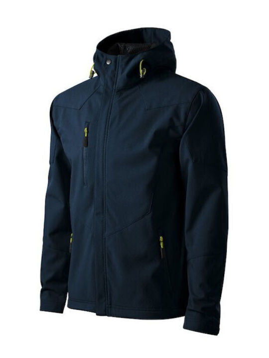 Winter Jacket Softshell Waterproof and Windproof Navy Blue